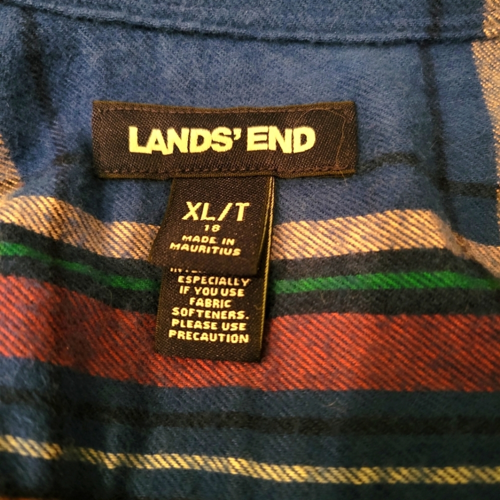 NWOT Lands End Boyfriend Fit Flannel Shirt - XL Tall - Picture 4 of 4